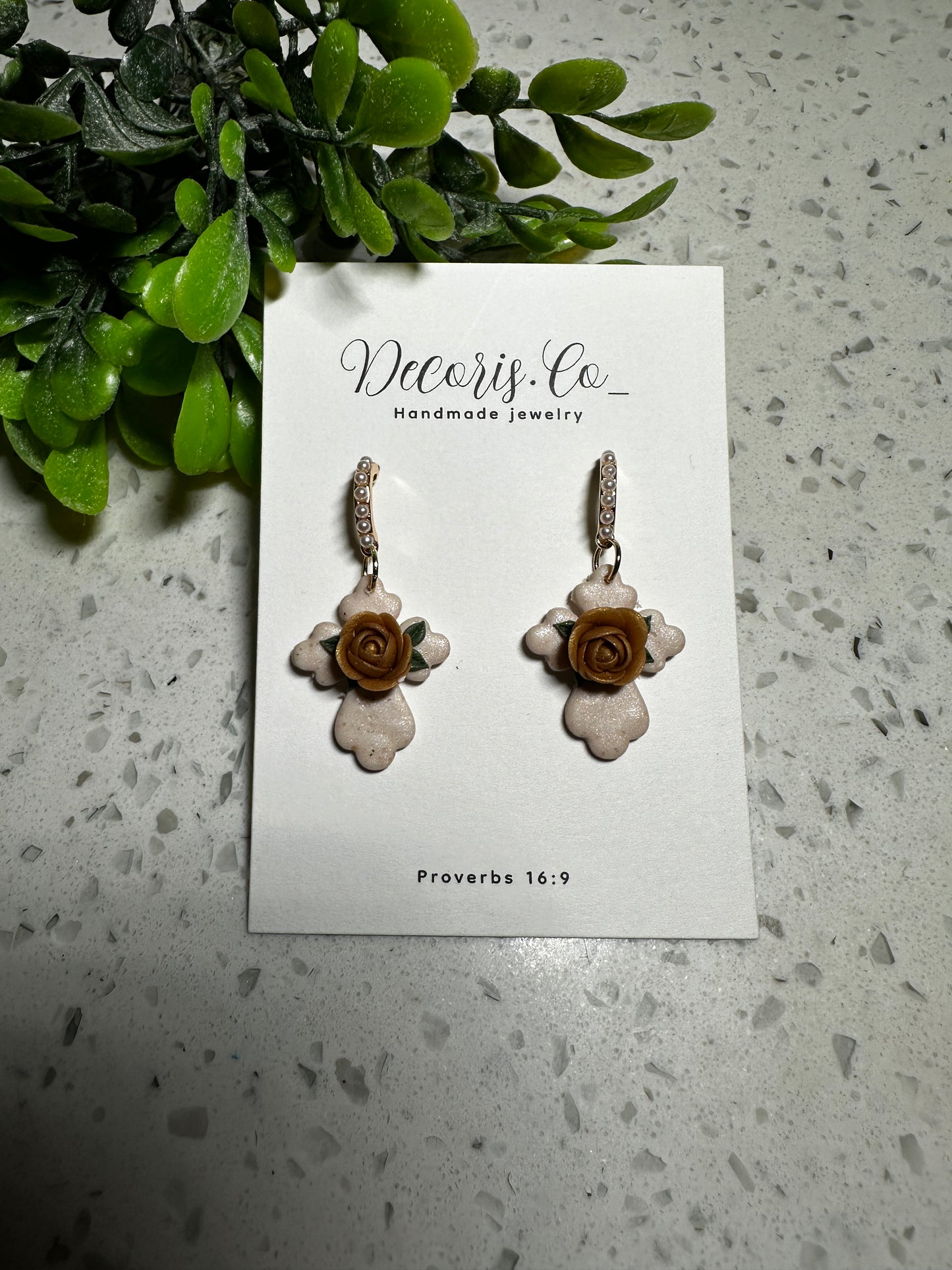 Gold speckled cross