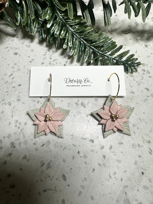 Pink poinsettia Dangle