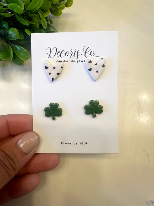 Polka heart with clover