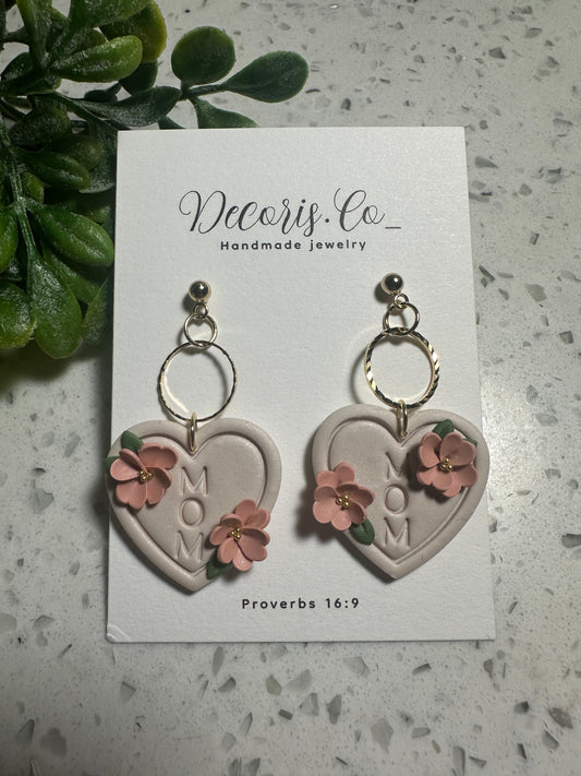 Mom heart with florals