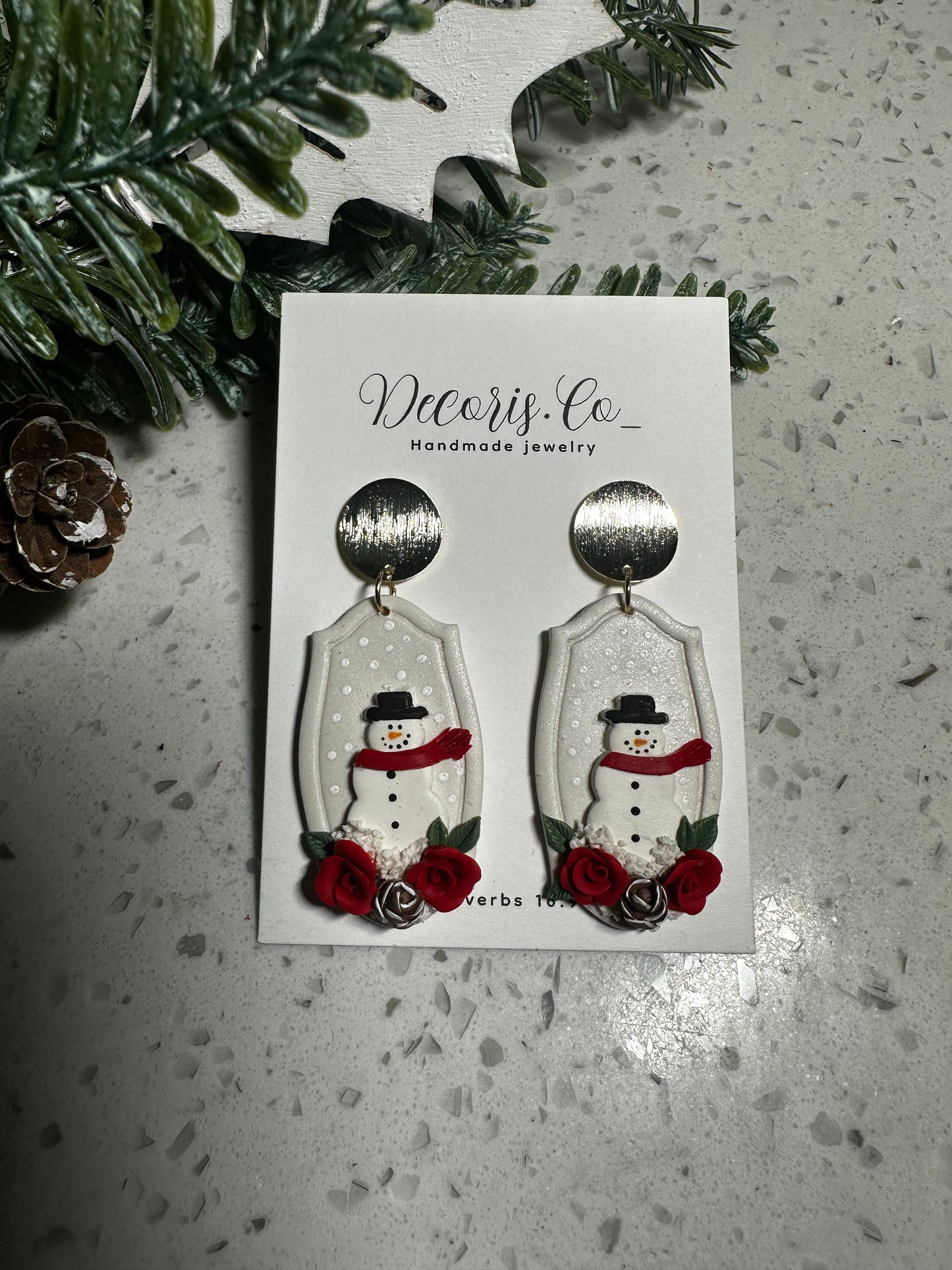 Snowman/rose dangle