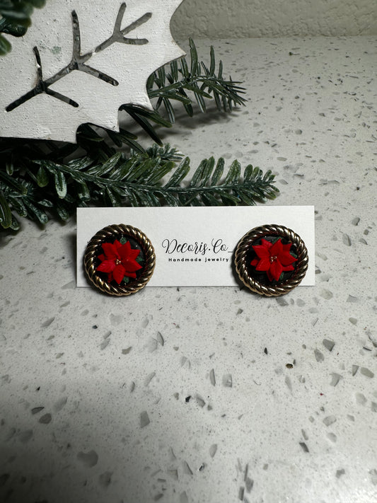 Poinsettia studs