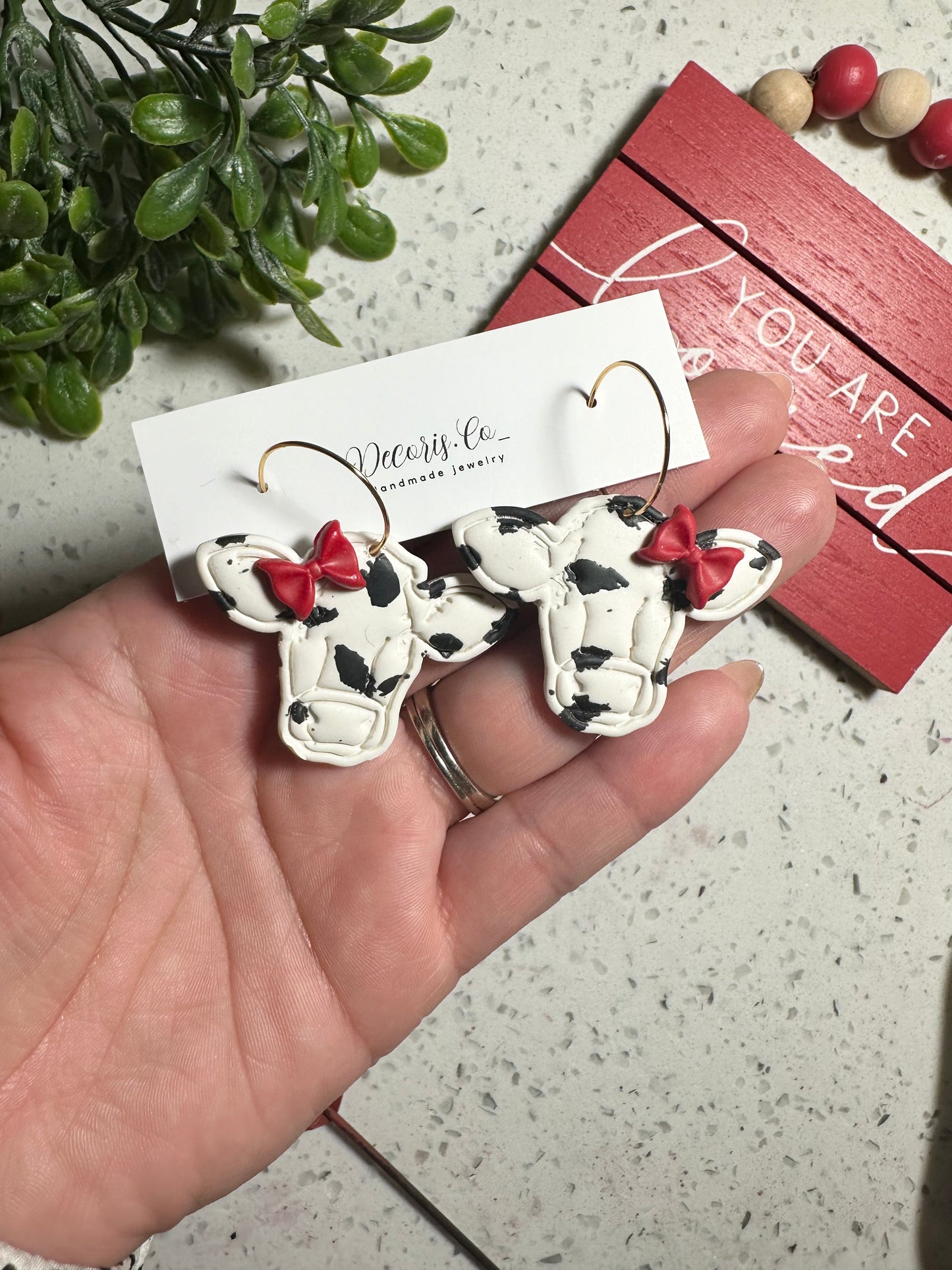 Cow dangle with bow