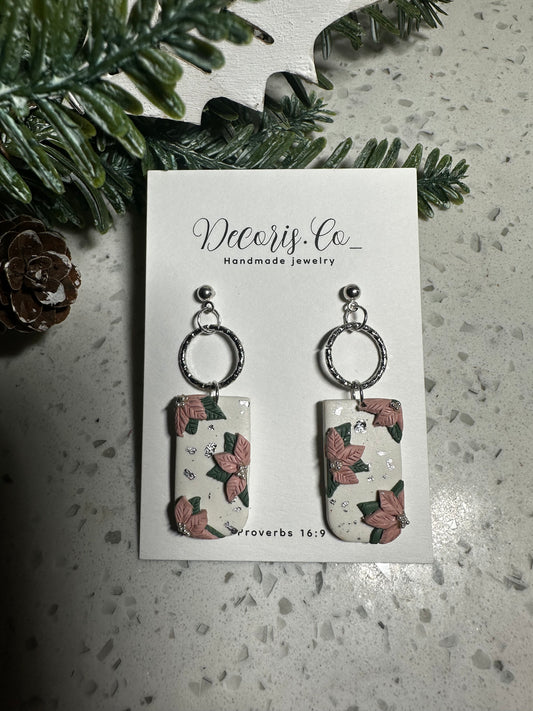 Pink poinsettia dangle