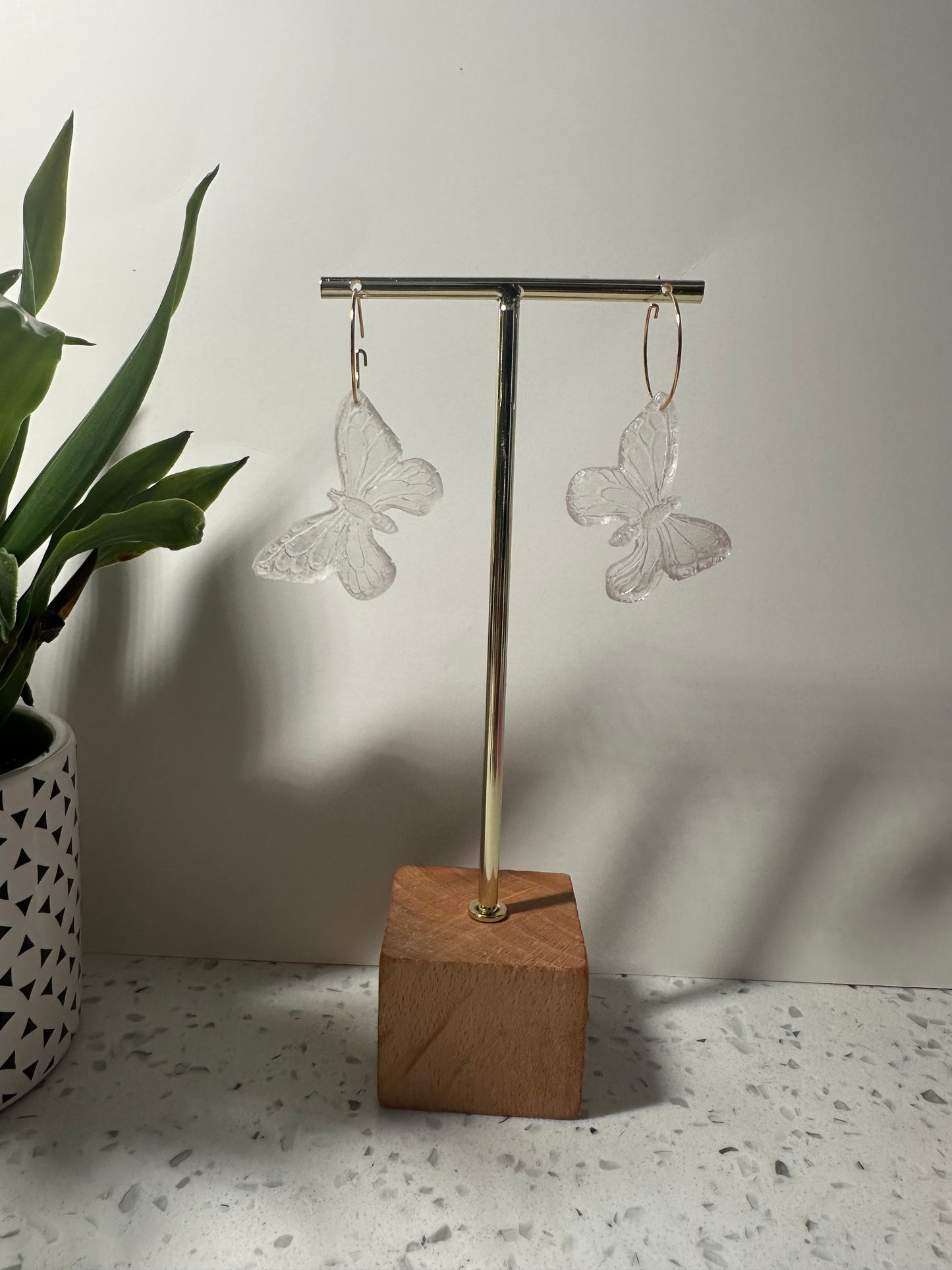 Clear butterfly dangle